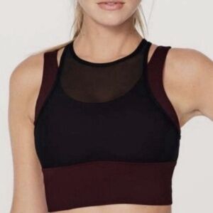 Lululemon Double Tap II Longline Bra Sz 10 in Dark Adobe/Black